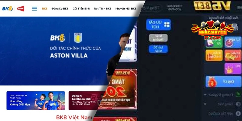 So sánh giao diện giữa hai nhà cái V6BET và BK8