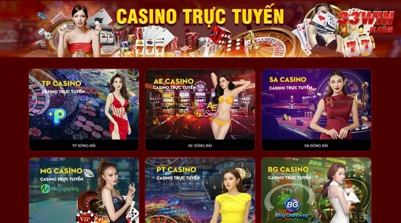 Tham gia casino trực tuyến cực hot tại 33win